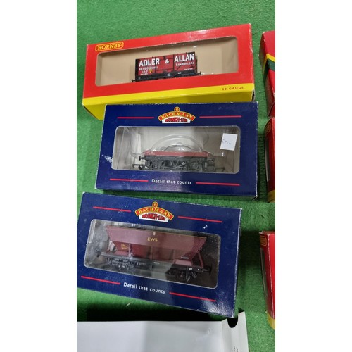 30 - Quantity of boxed OO gauge rolling stock and coaches inc a GWR pannier tank body makers Hornby Bachm... 