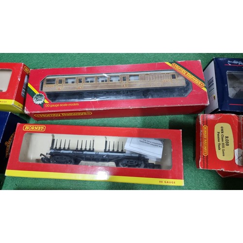 30 - Quantity of boxed OO gauge rolling stock and coaches inc a GWR pannier tank body makers Hornby Bachm... 