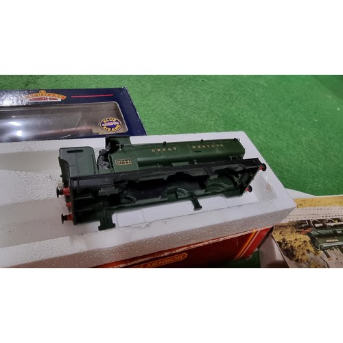 30 - Quantity of boxed OO gauge rolling stock and coaches inc a GWR pannier tank body makers Hornby Bachm... 