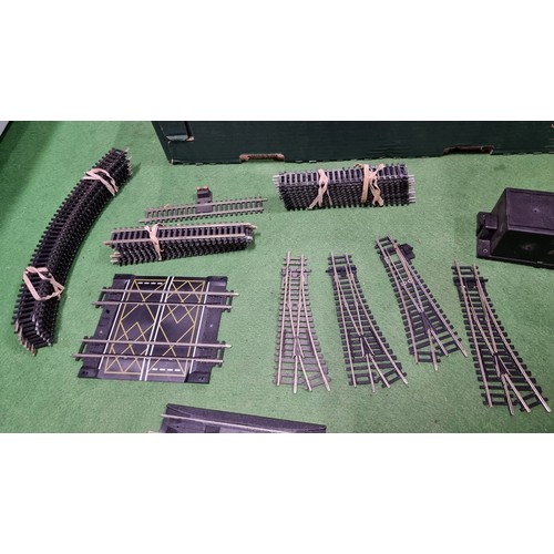 32 - Box full of OO gauge track mostly curved and straight pieces inc a quantity of track points and a tr... 