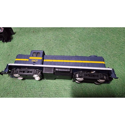 34 - Large quantity of OO gauge rolling stock inc to locomotives a black loco 47458 and a blue diesel loc... 