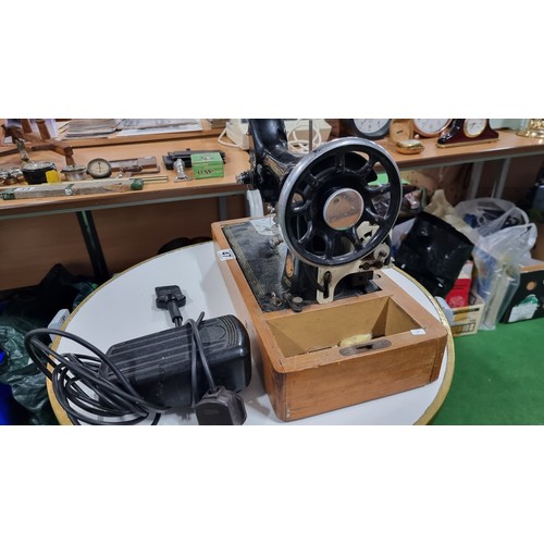 47 - Singer 99k sewing machine converted to electric with pedal