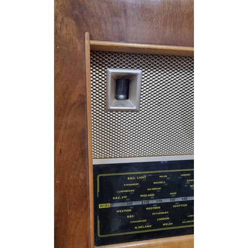 50 - Vintage bush type VHF 54 radio with a wooden case inc magic eye in excellent condition along with a ... 