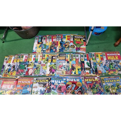 63 - Very large collection of approx 129 issues of the mighty world of Marvel magazines from 1973 - 1979 ... 