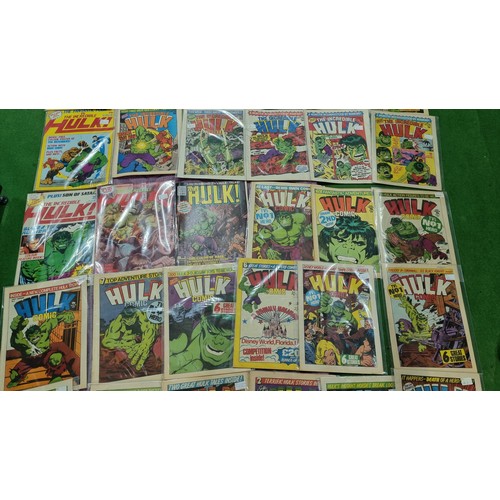 64 - Large collection of approx 56x vintage Hulk comic magazines most issues from 1979 - 1980 plus 11 oth... 