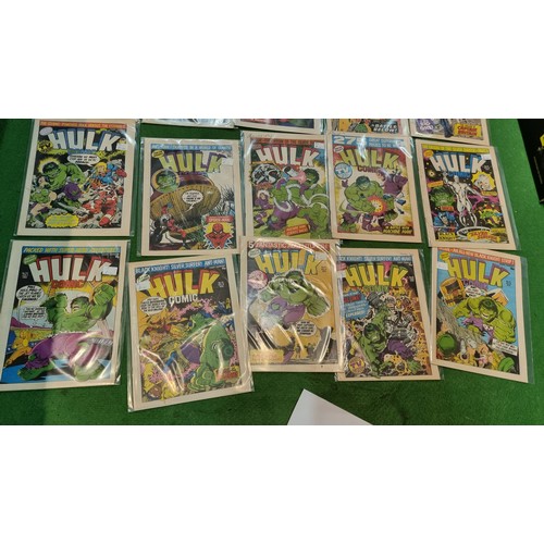 64 - Large collection of approx 56x vintage Hulk comic magazines most issues from 1979 - 1980 plus 11 oth... 