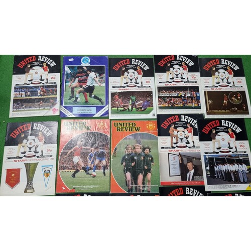 79 - Approx. 36x vintage football programs mostly for manchester United from the 80's and 90's along with... 