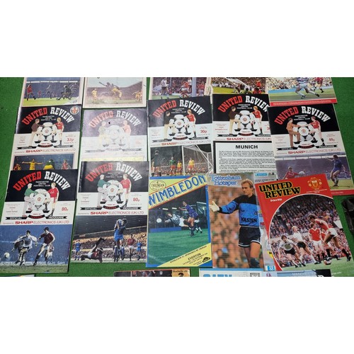 79 - Approx. 36x vintage football programs mostly for manchester United from the 80's and 90's along with... 