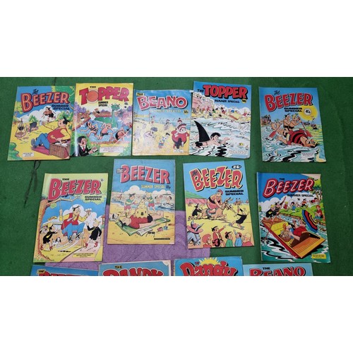 80 - 26x vintage large Beano and Dandy Beezer comics holiday specials all issued by DC Thompson