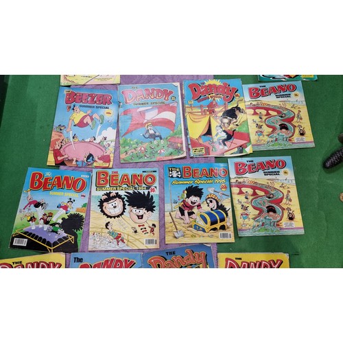 80 - 26x vintage large Beano and Dandy Beezer comics holiday specials all issued by DC Thompson