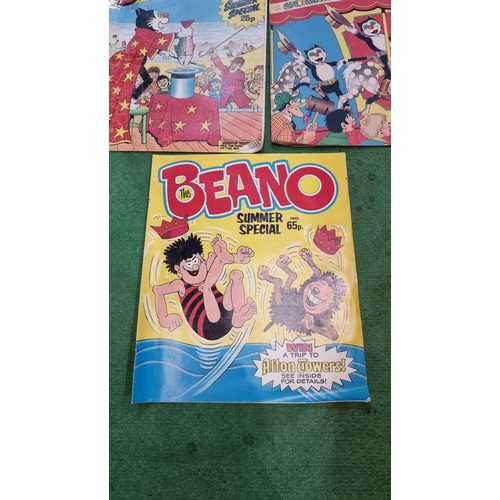 80 - 26x vintage large Beano and Dandy Beezer comics holiday specials all issued by DC Thompson