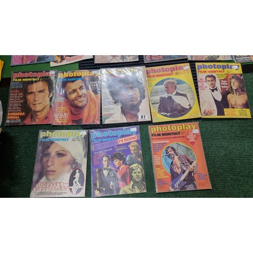 81 - Approx. 50x various vintage film related magazines inc Photoplay, Film Illustrated, Film Fun etc inc... 