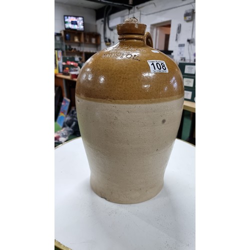 108 - Large vintage stoneware flagon marked Wyld & Co Bridge Bristol in excellent clean condition height 4... 