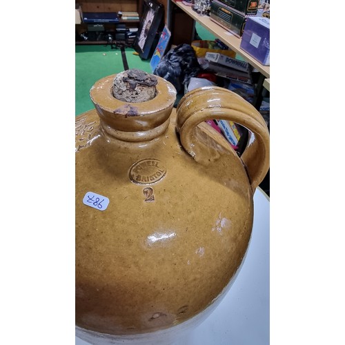 108 - Large vintage stoneware flagon marked Wyld & Co Bridge Bristol in excellent clean condition height 4... 