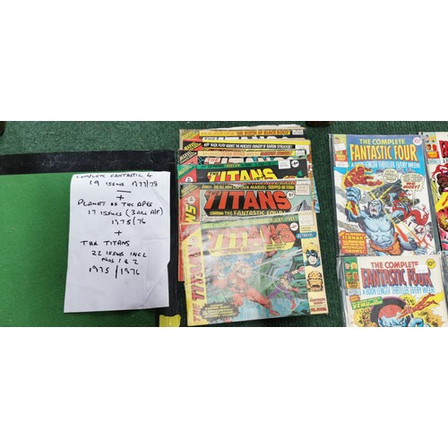 138 - 3x sets of vintage comics inc complete set of Fantastic 4 with 19x issues from 1977 to 1978 along wi... 