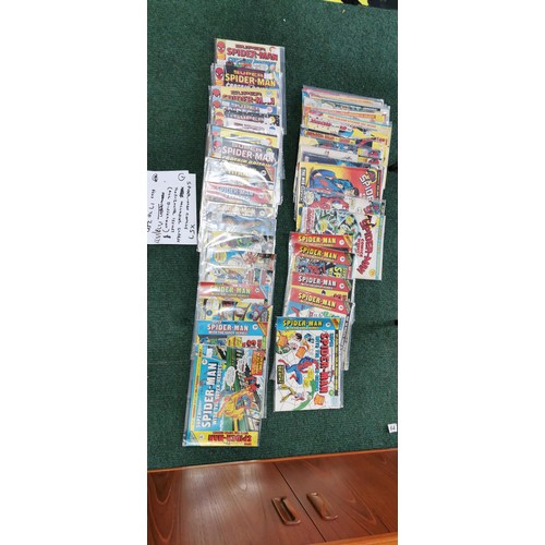 139 - 57x vintage Spider-Man comics magazines inc Scarce horizontal issues No. 17 to 250, dating from 1973... 