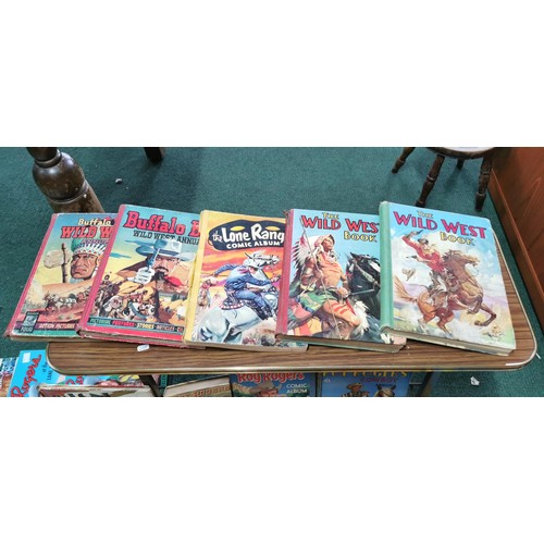 141 - Large quantity of 40x various vintage annuals inc Wild West, Roy Rodgers, Buffalo Bill, Kit Carson's... 