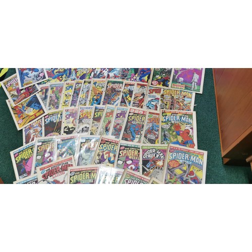 145 - Large quantity of 95x vintage Spider-Man comic magazines (all different) from 1971 to 1981.