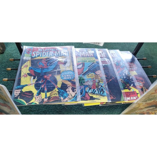 145 - Large quantity of 95x vintage Spider-Man comic magazines (all different) from 1971 to 1981.