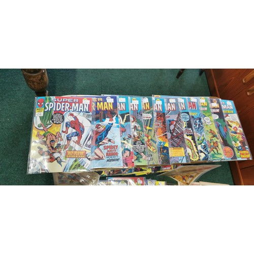 145 - Large quantity of 95x vintage Spider-Man comic magazines (all different) from 1971 to 1981.