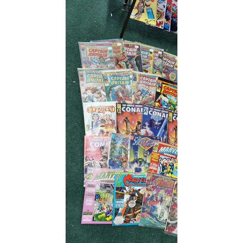 150 - Quantity of 45x vintage Captain Britain and Conan comics inc someother collectable comics inc Doctor... 