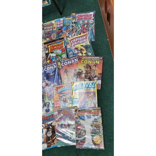 150 - Quantity of 45x vintage Captain Britain and Conan comics inc someother collectable comics inc Doctor... 