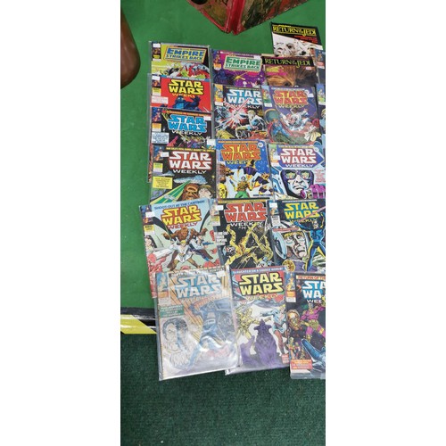 151 - Quantity of 29x vintage Star Wars Weekly comic magazines mostly in protective wallets