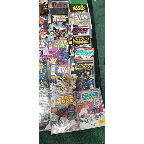 151 - Quantity of 29x vintage Star Wars Weekly comic magazines mostly in protective wallets