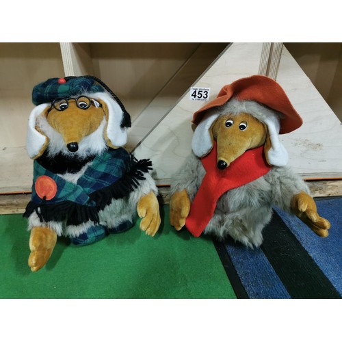 453 - 2x Womble plush soft toys from Filmfair 1990, Orinoco and Great uncle Bulgaria.