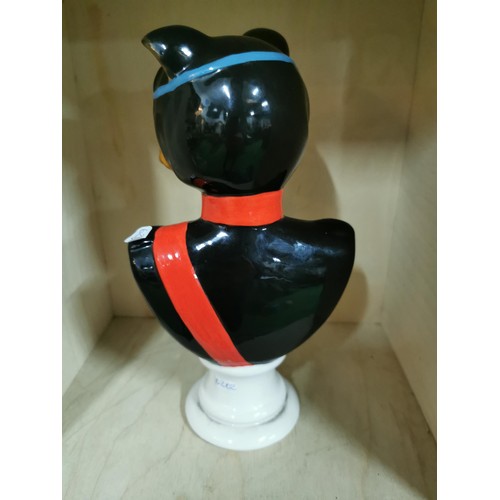 454 - LLB dog bust in uniform figure with an eye patch, unusual and rare to find. 23cm high.