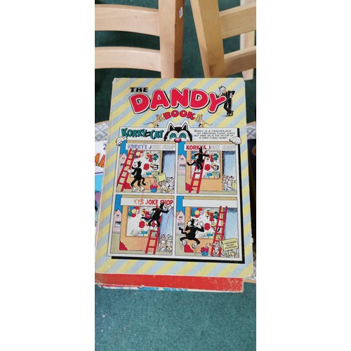 247 - Large qty vintage Beano & Dandy & Desperate Dan annuals inc. Dandy Beano Fifty Years of Fun Book, An... 