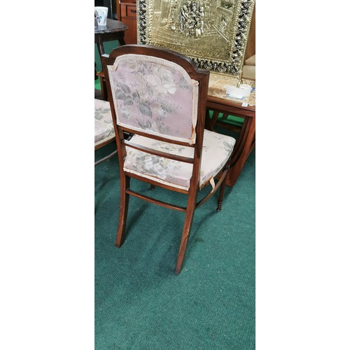 535 - Pair of fine Regency Louis XVI occasional chairs in good clean condition with inlay and upholstered ... 