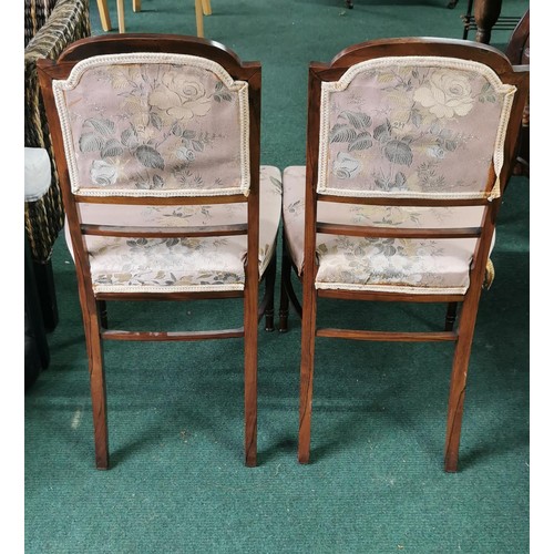 535 - Pair of fine Regency Louis XVI occasional chairs in good clean condition with inlay and upholstered ... 