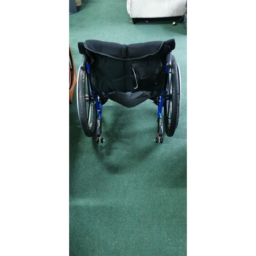 536 - Foldable wheelchair in near mint condition never used when bought by vendor and stored. A none push ... 