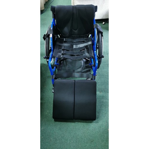 536 - Foldable wheelchair in near mint condition never used when bought by vendor and stored. A none push ... 