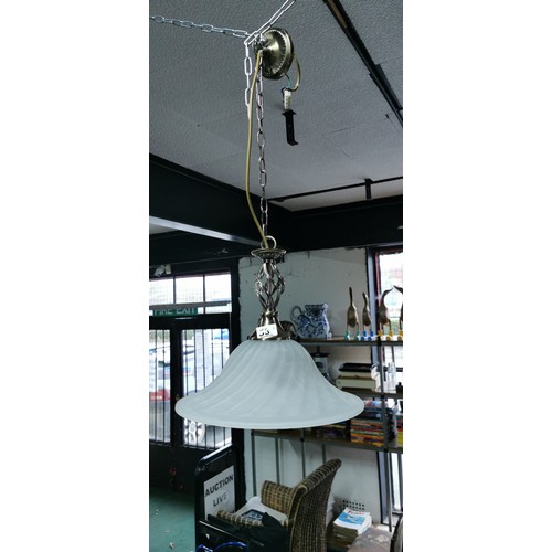 538 - Traditional ceiling lamp fitting with opaque shade of  35cm