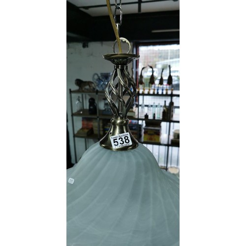 538 - Traditional ceiling lamp fitting with opaque shade of  35cm