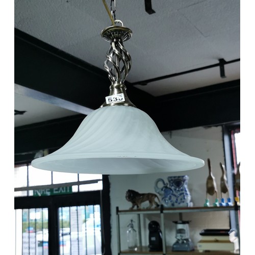 538 - Traditional ceiling lamp fitting with opaque shade of  35cm