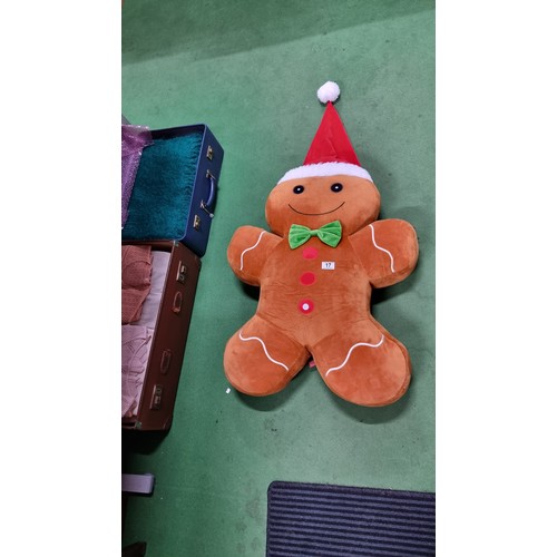 17 - Giant as new with tags gingerbread man soft toy by Christmas Soft toys, height to top of head of 80c... 