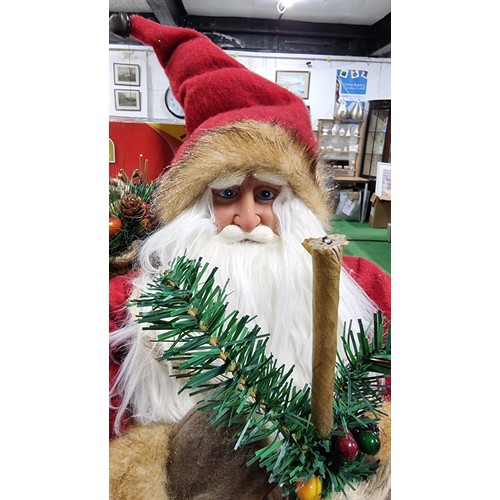 18 - Boxed large traditional father christmas figure standing 70cm tall made with quality materials by Ki... 