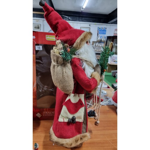 18 - Boxed large traditional father christmas figure standing 70cm tall made with quality materials by Ki... 