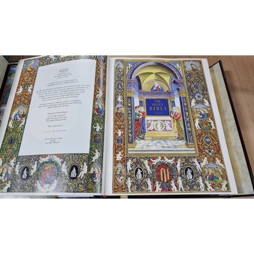 22 - Large ornate modern leather bound Holy Bible illuminated family edition by Lionheart Books Ltd. look... 