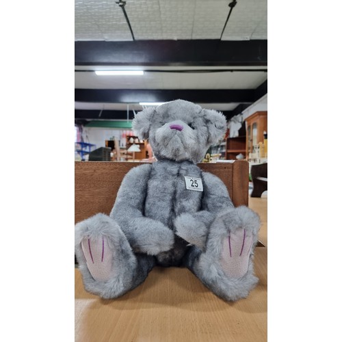 25 - Genuine charlie bears teddy bear jointed in excellent clean condition total length 43cm width 28cm