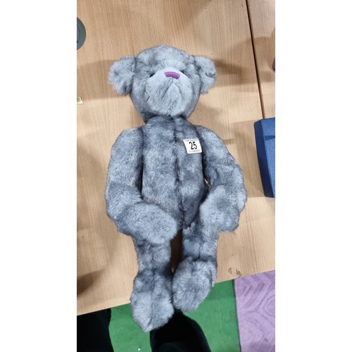 25 - Genuine charlie bears teddy bear jointed in excellent clean condition total length 43cm width 28cm