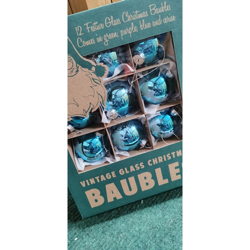 113 - 4x boxed Vintage Christmas Baubles. 12x baubles in each box.