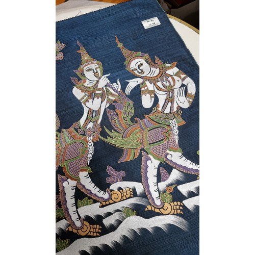 58 - Vintage Balinese hand painted silk picture well executed brought back many years ago always been sto... 