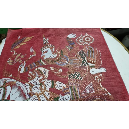 60 - Vintage Balinese hand painted silk picture well executed brought back many years ago always been sto... 