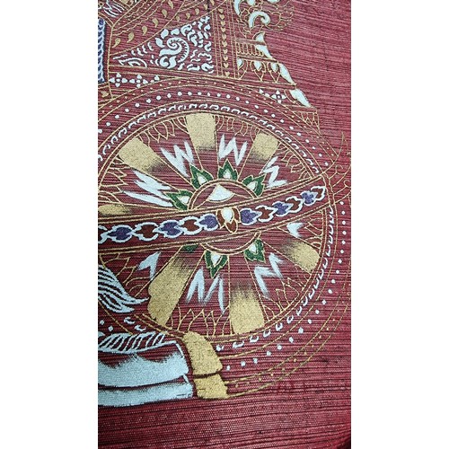 60 - Vintage Balinese hand painted silk picture well executed brought back many years ago always been sto... 