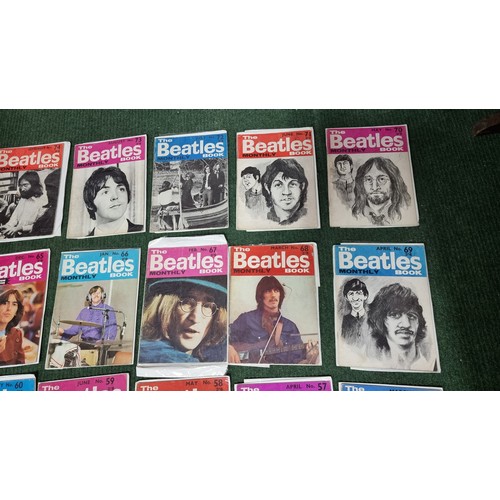 64 - Quantity of 30x rare collectable The Beetles monthly books all from the 1960's with issue 44 to 76 w... 