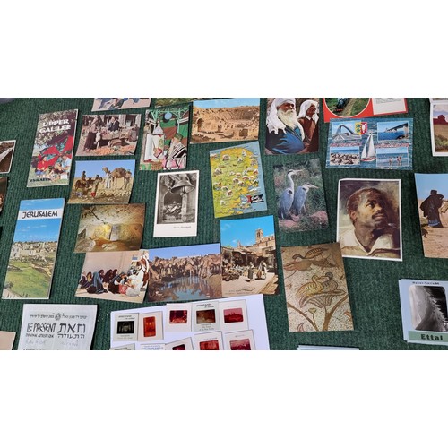 65 - Large quantity of various vintage postcards mostly of Israel also inc interesting ephemera and slide... 